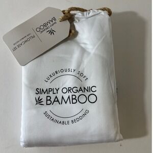 Simply Organic Bamboo White Queen Pillowcase Set 100% Bamboo Viscose New